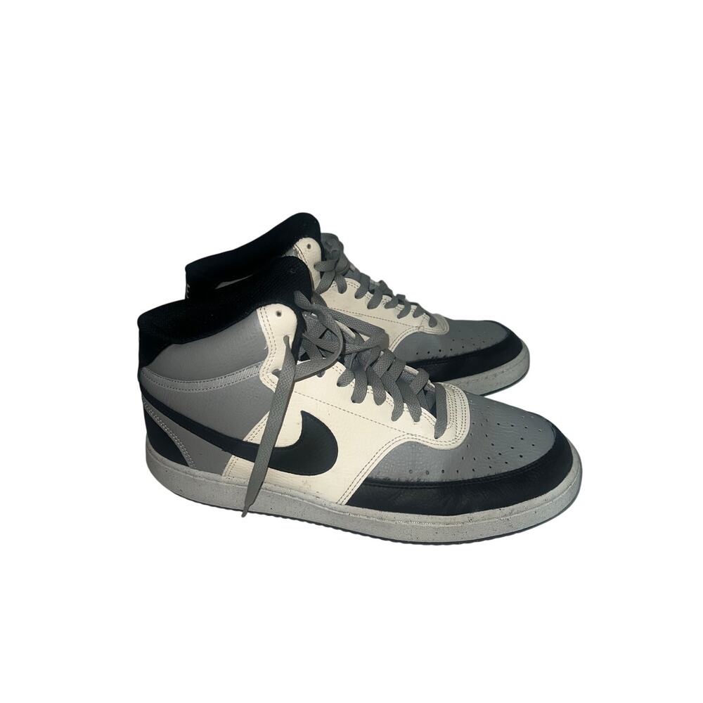 Nike Court Vision Mid Gray Black Sail Sneakers SZ 10.5